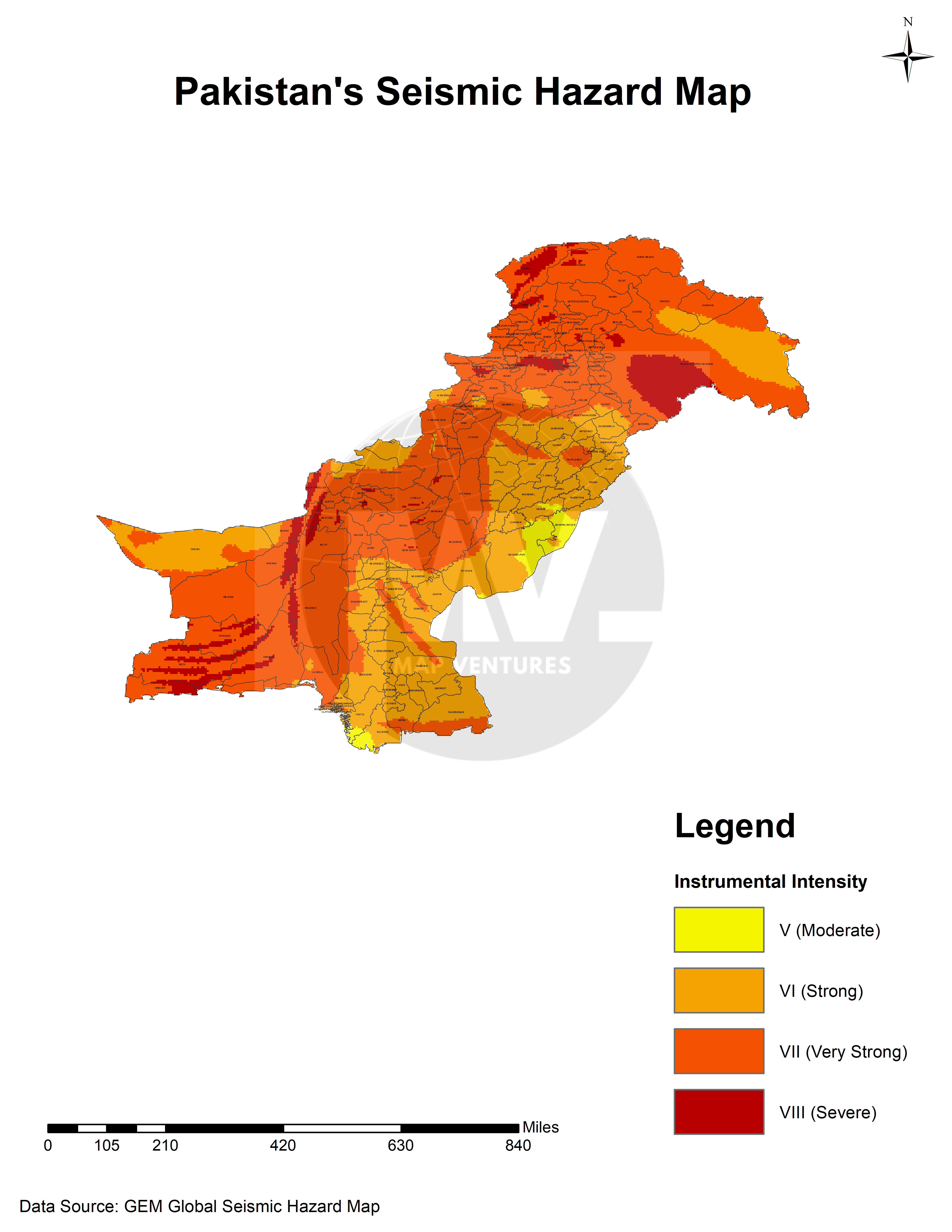 Seismic Hazard Map of Pakistan